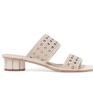 Salvatore Ferragamo Belluno Laser Cut Cream Slides